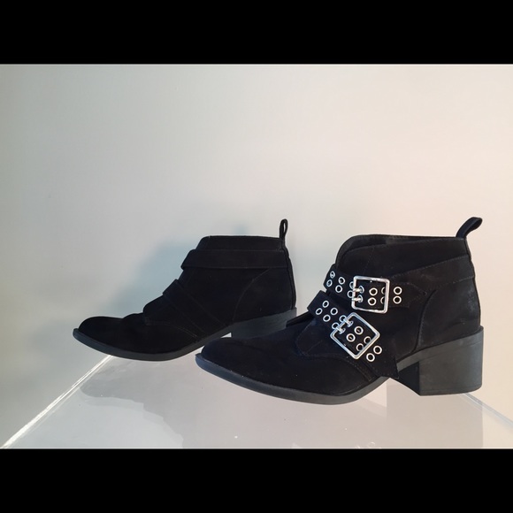 Black Booties with Buckles - Picture 3 of 13